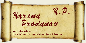 Marina Prodanov vizit kartica